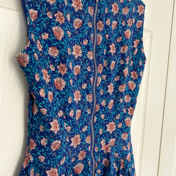 H&M BLUE PINK FLORAL FLIPPY SKATER MINI VTG TEA PARTY PROM DRESS 6 - Picture 4 of 7